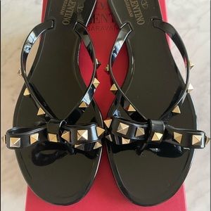 Valentino Garavani Rock Stud PVC thong sandal 41